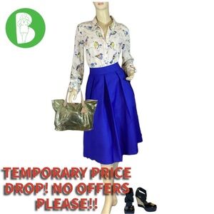 FACE 2 FACE.BLUE PLEATED A-LINE MIDI SKIRT NWT (XXL)